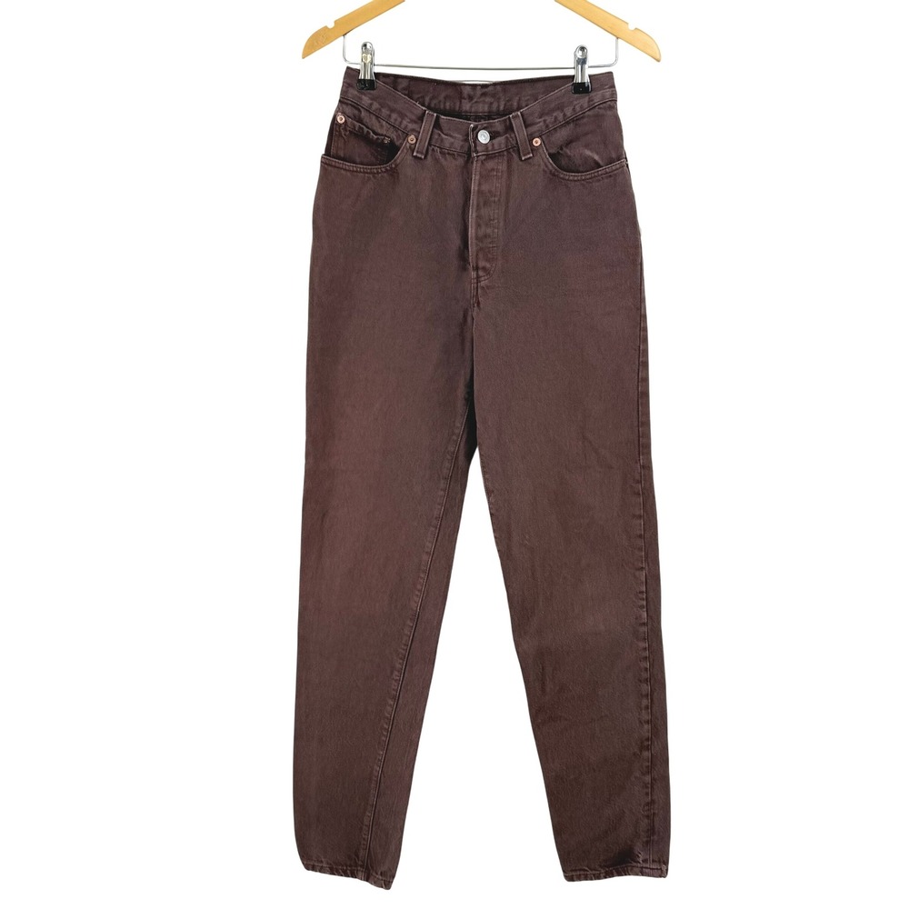 VTG Levi's 501 90s Jeans Women 9 High Waist Tapered Brown MADE IN USA 17501-1669